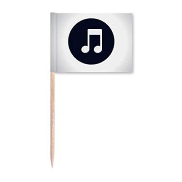Imagem de Bloco duplo branco com notas musicais para palito de dentes marcadores para decoração de festa
