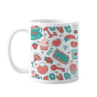 Imagem de Caneca de cerâmica com coração de morango para o dia dos namorados xícara de porcelana de café