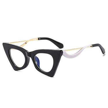 Imagem de Óculos de sol femininos de olho de gato exclusivos da moda óculos de sol coloridos retrô sombras uv400 masculino cor doce armação de óculos de tendência, preto claro, tamanho único