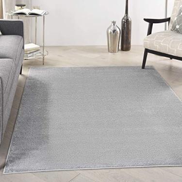Imagem de Nourison Essentials Tapete cinza prateado para interior/exterior, 1,5 m x 2,2 m, fácil limpeza, sem queda, quarto de cama, sala de estar, sala de jantar, quintal, deck, pátio (5 x 8)