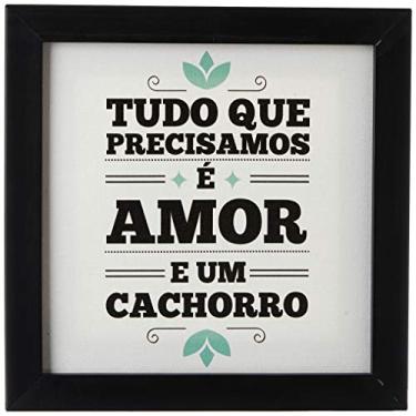 Imagem de Arte Maníacos Quadro Decorativo Tela Canvas Amor e Cachorro - 46x32,5cm (Moldura caixa laca preta)