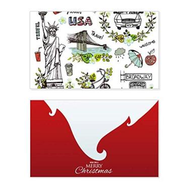 Imagem de Spring Liberty New York America Graffiti Holiday Holiday Merry Christmas Cartões de parabéns mensagem de Natal