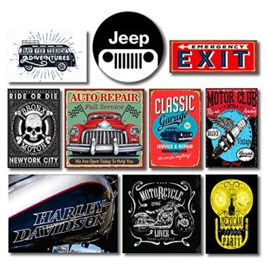 Imagem de Kit 10 Placas Decorativas Mdf Carro e Moto Vintage