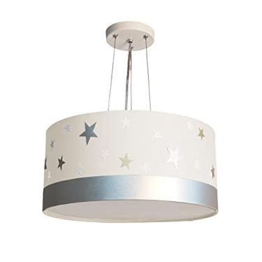 Imagem de Lustre Pendente Infantil Estrelas Cúpula 30x15 2E27 Cor: Branco