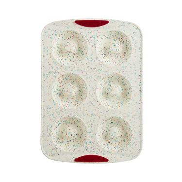 Imagem de Trudeau Jumbo Donut Pan-White Confetti/Fuchsia, 6 Cavity -05121016