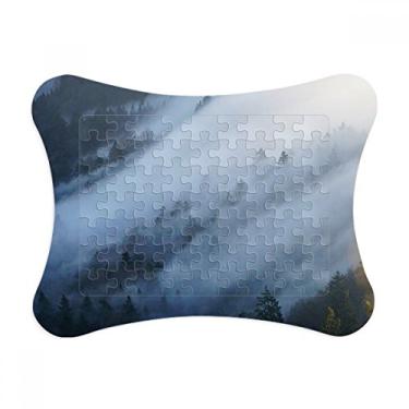 Imagem de Moldura de quebra-cabeça natureza neblina nuvens montanha natureza decoração de quadro ornamento de quebra-cabeça