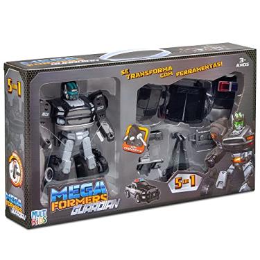 Imagem de Carrinho Transform�vel Megaformers Super Guardian 5 em 1 Preto com Ferramenta Multikids - BR1759