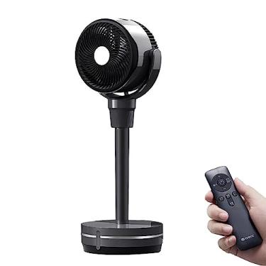 Imagem de Ventilador de pedestal com spray de névoa de água, circulação de ar, umidificação, ventilador oscilante de chão com tempo de controle remoto 2,5 L, tanque de água, preto, 85 cm