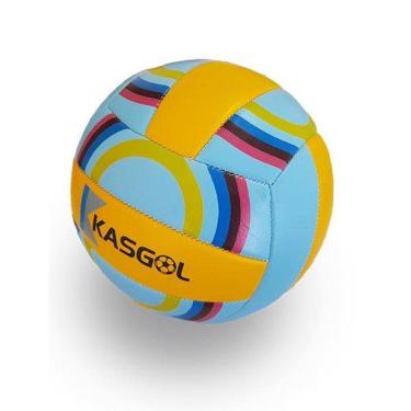 Imagem de Bola De Voleibol Azul E Amarelo Oficial Quadra/Praia Kasgol