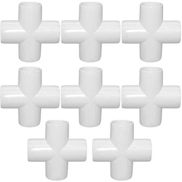 Imagem de ANPTGHT Conector de 4 vias de encaixe de PVC cruzado de 3,8 cm, acessórios de canto de grau de móveis para edifício de móveis, acessórios de tubulação de estufa, conexão de barraca (pacote com 8)
