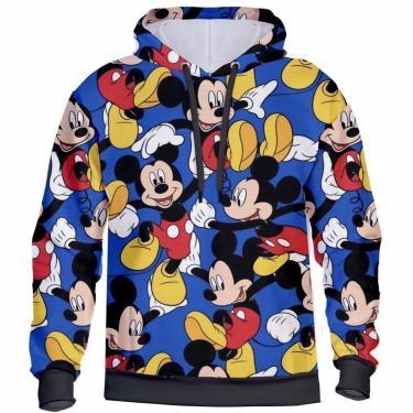 Imagem de Blusa de Frio Feminina Com Capuz Moletom Estampado Flanelado Confortável Desenho animado-Feminino