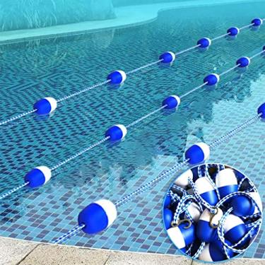 Imagem de Cordão flutuante divisor de segurança para piscina 8-50 m de comprimento cordão de boia, divisor de água segura para áreas de natação infantil, faixa divisória de piscina, inclui kit de bóia de corda