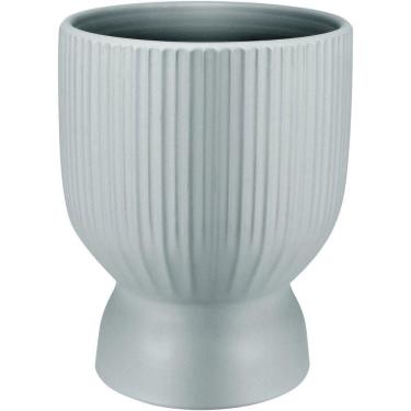 Imagem de Cachepô Vaso Decorativo Planta Redondo Home&co Cerâmica 18x14x14cm Cinza