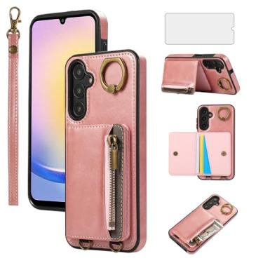 Imagem de Asuwish Capa de telefone para Samsung Galaxy A14/M14 5G capa carteira e protetor de tela de vidro temperado com zíper flip anel de crédito suporte suporte de cartão acessórios de celular de couro A 14