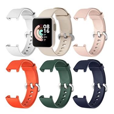 Imagem de TwiHill Pulseira requintada para Xiaomi Mi Watch Lite/Red-mi Watch/Red-mi Watch Lite, pulseira de silicone de estilo clássico Correia de relógio para Xiaomi Mi Watch Lite(pacote de 6)