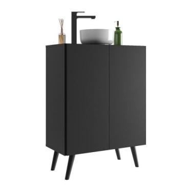 Imagem de Gabinete de Banheiro Retrô Multimóveis 63 cm com 2 Portas FG5006 Preto