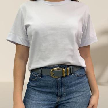 Imagem de Camiseta Feminina Básica Branca T-shirt 100% Algodão - Slabasics, P