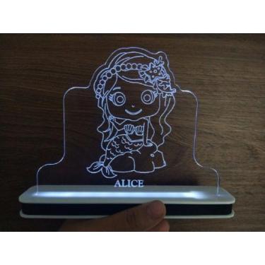 Imagem de Luminária Decorativa com LED Sereia - Hobbies do Ofício, Branco