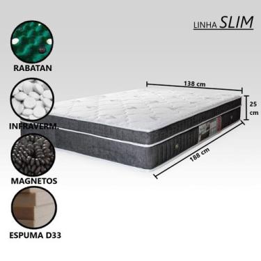 Imagem de Colchão Massageador Casal Padrão Com Espuma D33 Firme - ALLMAG, Cinza 