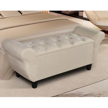 Imagem de Recamier Baú Ana 130 cm Sapateira Quarto Puff Closet Nicho Organizador