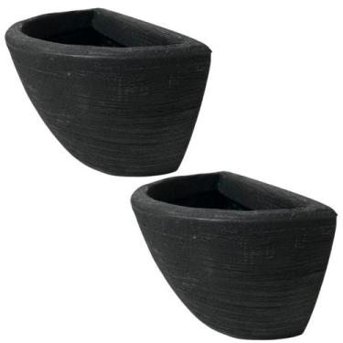 Imagem de 2 Vasos De Parede Em Polietileno Para Jardim Vertical 28x14 - Alpe & A