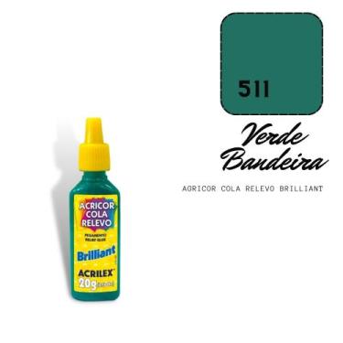 Imagem de Acricor Cola Relevo Verde Bandeira (Brilliant)20g - ACRILEX