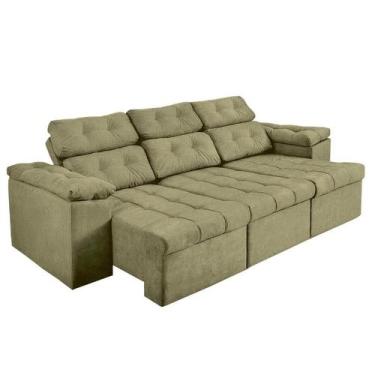 Imagem de Sofá Itália 210 cm Retrátil e Reclinável Suede Castor - Sofá na Web - 