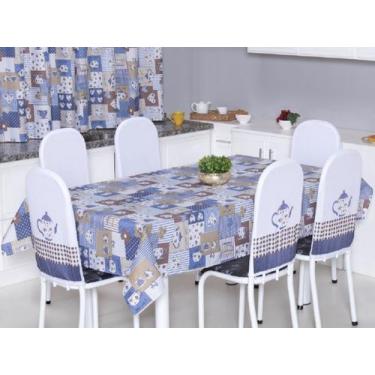 Imagem de Toalha de Mesa 6 Cadeiras 2,20 x 1,40 Mesa Posta Cozinha Sala de Janta