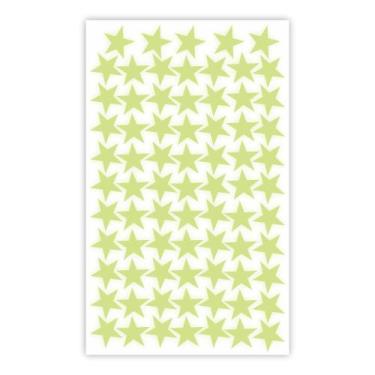 Imagem de Cartela Etiqueta Adesivo Brilha No Escuro - Estrelas 4cm - Micro Ofici