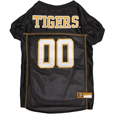 Imagem de Pets First NCAA College Missouri Tigers Jersey de malha para cães e gatos, tamanho médio, camiseta licenciada para cães com seu time favorito de futebol/basquete universitário