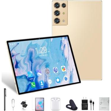 Imagem de Tablet S30 PRO Android 13, 10,1 polegadas, 12 GB de RAM, 512 GB de ROM, tela IPS FHD, WiFi 2.4G / 5G, 8000 mAh, GPS, memória expansível, dois SIM (Ouro)