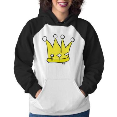 Imagem de Moletom Feminino King and Queen Crown - Foca na Moda, Branco, Preto, M
