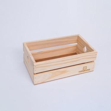 Imagem de Caixa Box Feira Bandeja Madeira Pinus cru caixote alto com furo - Cois