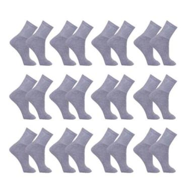 Imagem de Kit 12 Pares de Meias Masculina Sport Cano Médio - Try Basics, Cinza, 