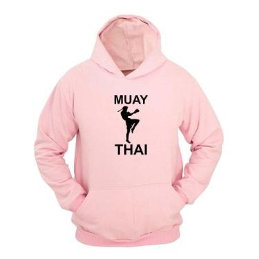 Imagem de Moletom Masculino Canguru Com Capuz Estampa Muay Thai - Ragor, Rosa, P