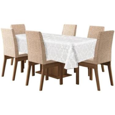 Imagem de Toalha De Mesa De 4 Lugares Tecido Jacquard - Branco - Campari