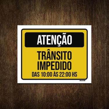 Imagem de Placa Sinalização Atenção Trânsito Impedido 18X23 - Sinalizo.Com