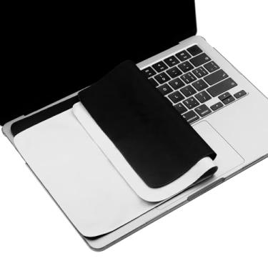 Imagem de Pacote com 2 panos de limpeza de microfibra de 13 polegadas com proteção de impressão de teclado de tela, protetor de teclado para laptop compatível com MacBook Pro/Air de 13 polegadas e MacBook Pro