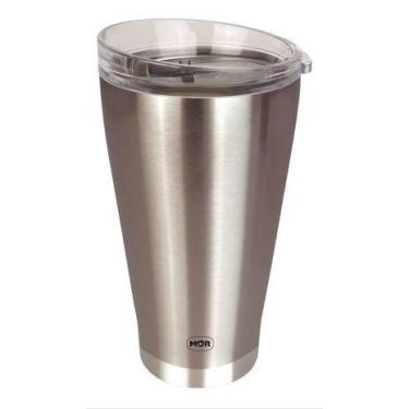 Imagem de Copo Térmico Inox 700ml c/ tampa e abridor Original MOR, Inox 700 ml