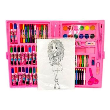 Imagem de Maleta De Pintura Infantil Para Colorir 98 Peças + Desenhos