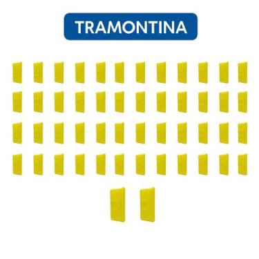 Imagem de Kit 50 Caixa de Luz Tramontina Embutir Reforçada 4x2 Amarela PVC