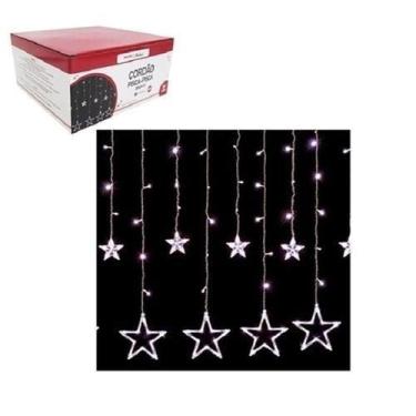 Imagem de Cordão Pisca / Cortina Com 138 Leds Estrela Branco Frio 127V - Christm