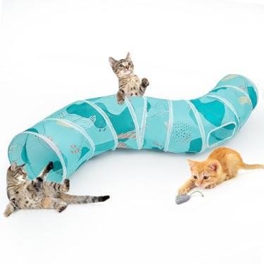 Imagem de Glittme Cat Tunnel, Cat Tunnels para Gatos de Interior, S-Shape Peekaboo Cat Cave com Brinquedos para Gatos, Tubos E Túneis Dobráveis para Gatos, Coelho, Filhote de Cachorro, Porquinho da Índia