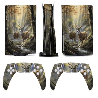 Imagem de Buyidec Two Deer Forest para PS5 Skin Console e Controlador Acessórios Capas Anime Vinil Capa Adesivo Conjunto Completo para Playstation5 Disc Edition