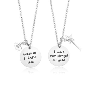 Imagem de Anievoro Colar BFF para 2 colares de aço inoxidável Best Friend para mulheres, com pingente de amizade, não mancha, conjunto para amigos, casais, irmãs, fãs musicais, joias, presente, Aço inoxidável,