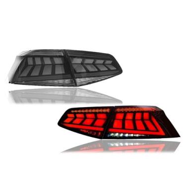 Imagem de Luz traseira de estilo de carro compatível com VW Passat B8 2015-2019 Europa Lâmpada traseira LED LED DRL Sinal de dínamo Freio Reverso Acessórios para automóveis(Black)