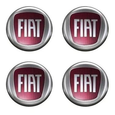Imagem de Emblema Fiat Vermelho Resinado 48mm - Jogo 4 Peças - Tf Calotas