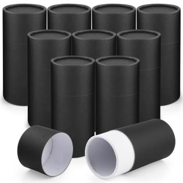 Imagem de Mirrline 10 peças 100ml/3.4oz frasco de papel kraft caixas de papelão vazias recipiente de tubo de embalagem de presente de papelão redondo com tampa para artesanato chá café garrafa de óleo