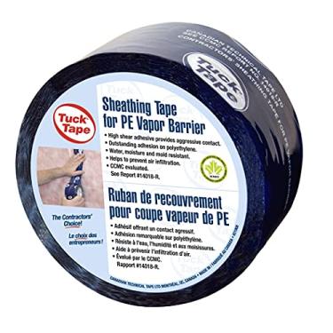 Imagem de Fita de Vedação para Construção Tuck Tape, Fita de Polietileno com Barreira para Vapor, Fita de Resina Epóxi, 60mm x 55m (Azul)