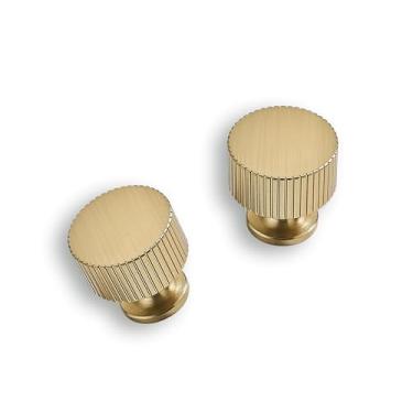 Imagem de ZAUYX Pacote com 20 puxadores de armário de latão escovado de 3,5 cm (1-1/20.3 cm) puxador de armário sólido resistente é adequado para gavetas, cômodas, maçanetas, cozinhas, armários de banheiro